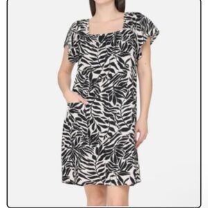 NEW Nicole Miller Women's Midweight Linen Blend Dress w/ Pockets Large